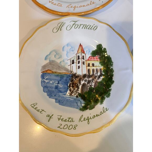 IL Fornaio Restaurant Vesuvius Napoli Naples Festa Dinner Plate Set Of 4 - Picture 4 of 10